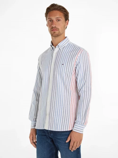 Chemise Manches Longues Sport Rayure Multico Bleu Moyen – Image 4