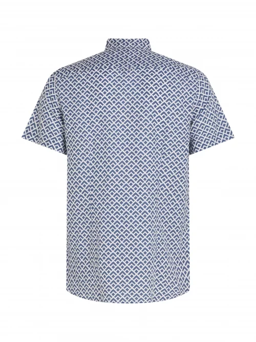 Chemise Manches Courtes Sport Imprime Geometrique Bleu Moyen – Image 2