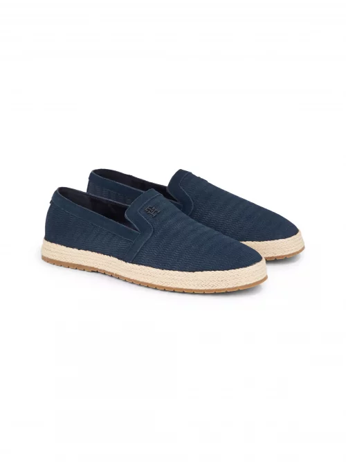 Accessoire Chaussures Espadrille Tressee Bleu Fonce