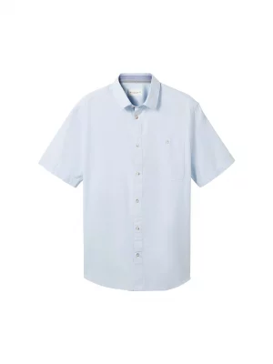 Chemise Manches Courtes Sport Chevron Fondu Bleu Clair