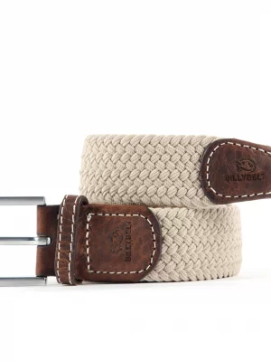 Accessoire Ceinture Tressee Unie Beige Clair