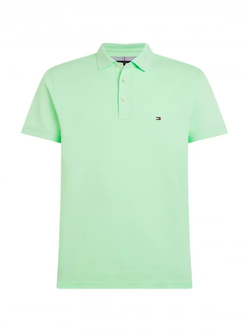 Polo Manches Courtes Pique Slim Uni 1985 Vert Clair
