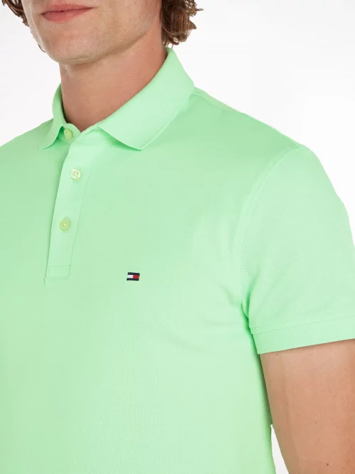 Polo Manches Courtes Pique Slim Uni 1985 Vert Clair – Image 3