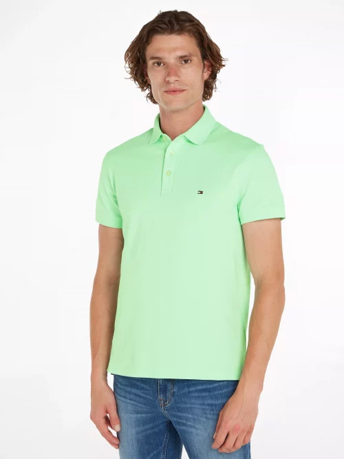 Polo Manches Courtes Pique Slim Uni 1985 Vert Clair – Image 4