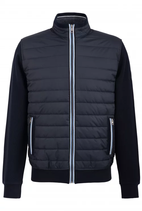 Gilet Manches Longues Bi-matiere Bleu Fonce