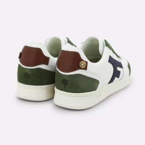 Accessoire Chaussures Sneaker Cuir Suede Kaki Blanc – Image 2