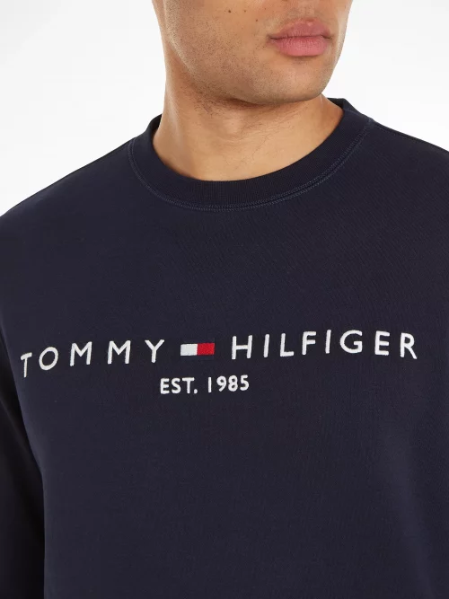 Pull Sweat  Logo Col Rond Bleu Fonce – Image 3