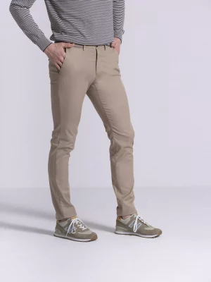 Pantalon Sport Broken Twill Lyocell Beige Moyen