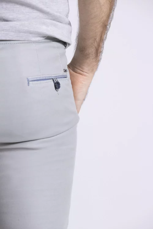 Pantalon Sport Broken Twill Lyocell Gris Clair – Image 4
