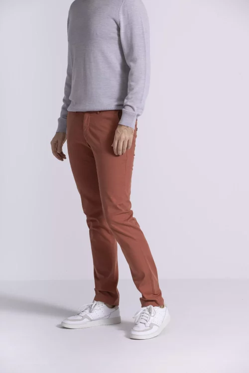 Pantalon Sport Broken Twill Lyocell Rouge Moyen – Image 2