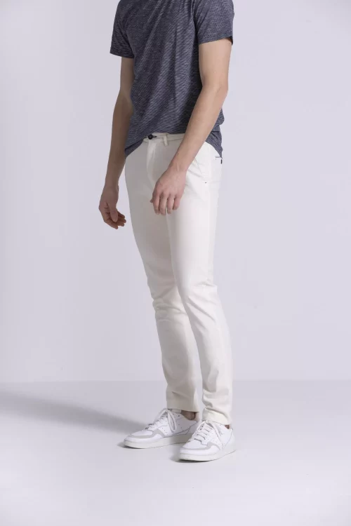 Pantalon Sport Broken Twill Lyocell Beige Clair