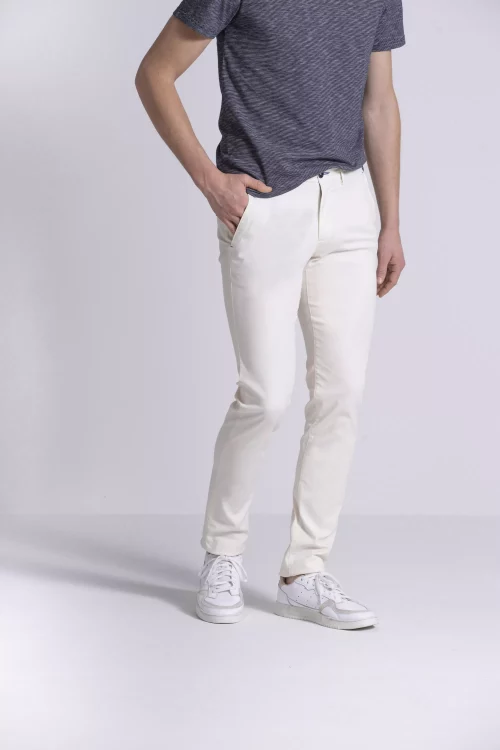 Pantalon Sport Broken Twill Lyocell Beige Clair – Image 3
