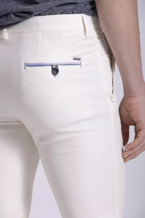 Pantalon Sport Broken Twill Lyocell Beige Clair – Image 4