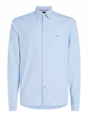 Chemise Manches Longues Sport Dobby Uni Bleu Clair
