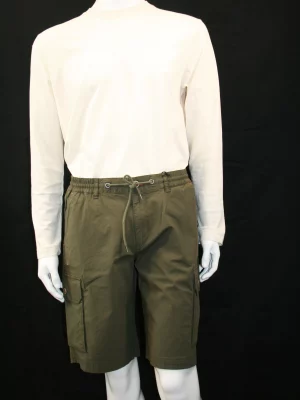 Pantalon Bermuda  Cargo Coton Cordon Kaki Moyen