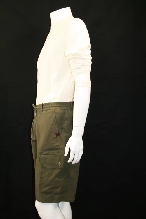 Pantalon Bermuda  Cargo Coton Cordon Kaki Moyen – Image 2