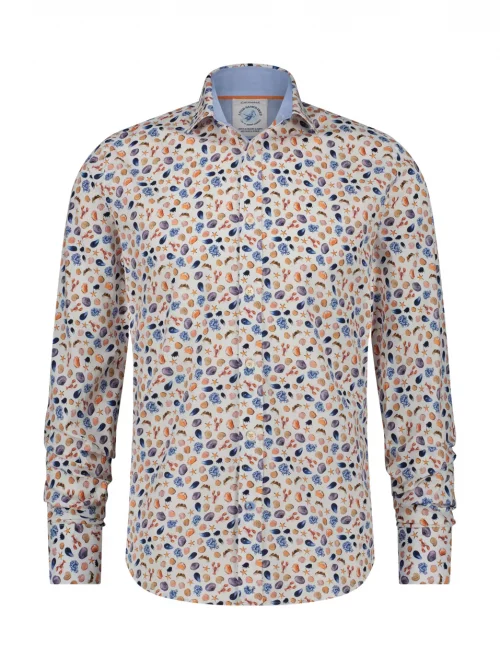 Chemise Manches Longues Sport Coquillages Orange Moyen