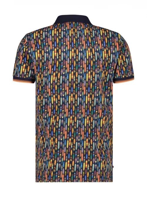 Polo Manches Courtes Planche Surf Bleu Fonce – Image 2