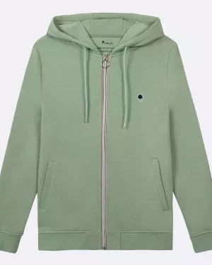 Gilet Manches Longues Molleton Zip Vert Clair