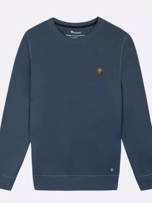 Pull Sweat  Molleton Rdc Uni Bleu Moyen