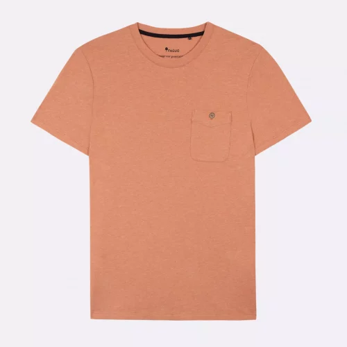 T-shirt Manches Courtes Flamme Poche Orange Moyen