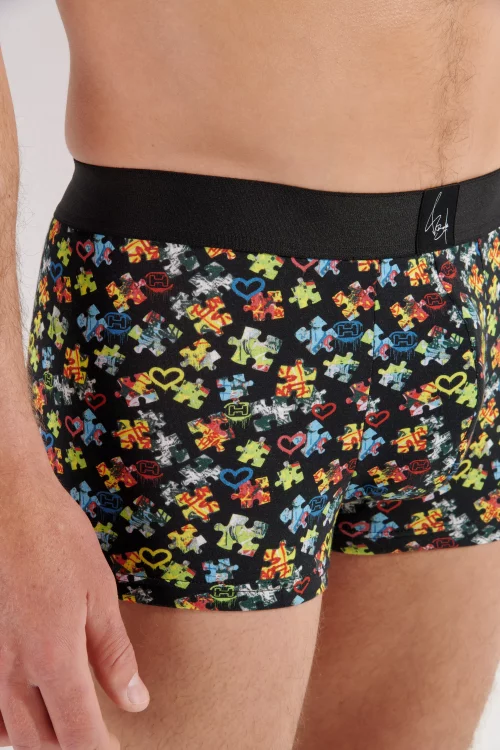 Accessoire Shorty Puzzle St Valentin Noir Moyen – Image 2