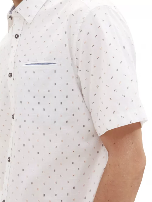 Chemise Manches Courtes Sport Imprime Geometrique Blanc – Image 3