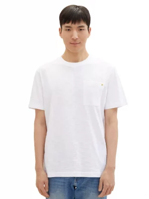 T-shirt Manches Courtes Flamme Poche Blanc