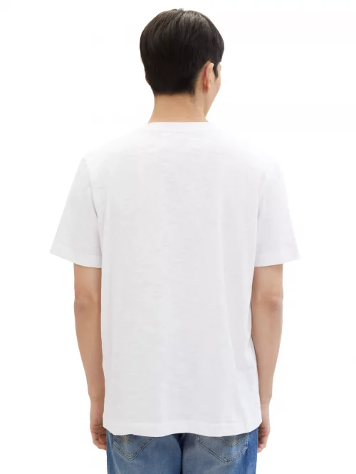 T-shirt Manches Courtes Flamme Poche Blanc – Image 2