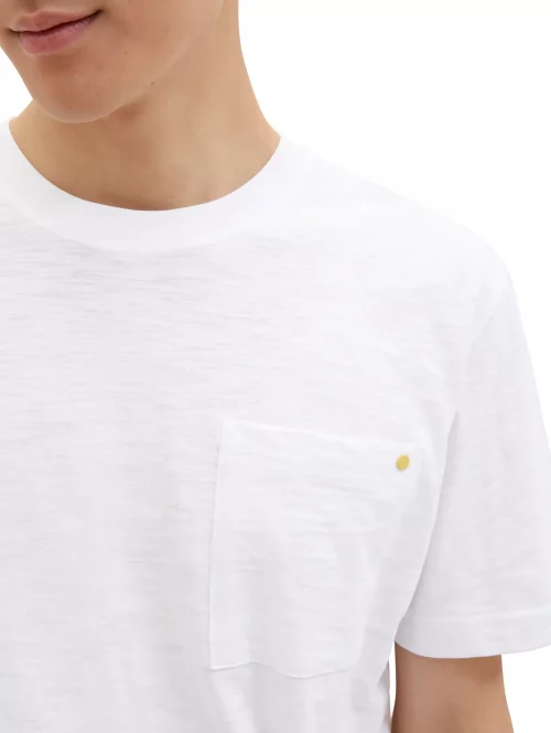 T-shirt Manches Courtes Flamme Poche Blanc – Image 3