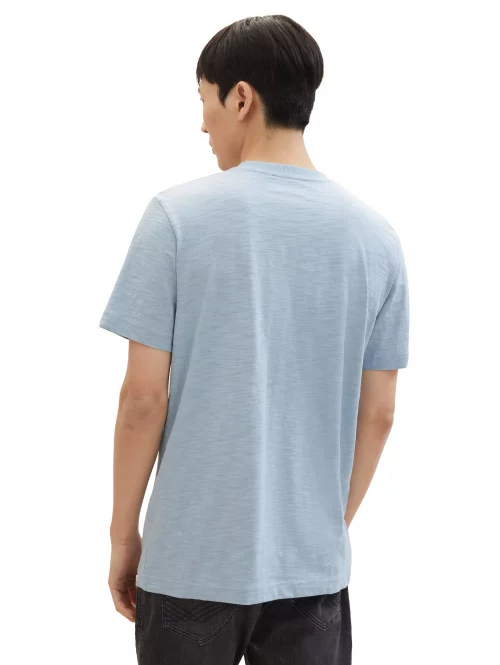 T-shirt Manches Courtes Flamme Poche Bleu Clair – Image 3