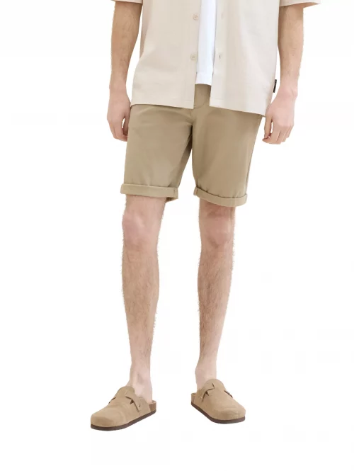 Pantalon Bermuda  Gabardine Stretch Beige Moyen – Image 2