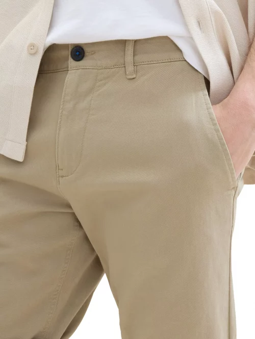 Pantalon Bermuda  Gabardine Stretch Beige Moyen – Image 3