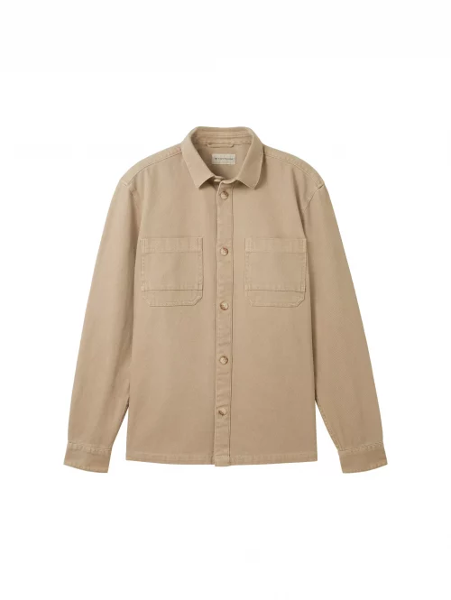 Grosse Piece Blouson Surchemise Coton Beige Moyen