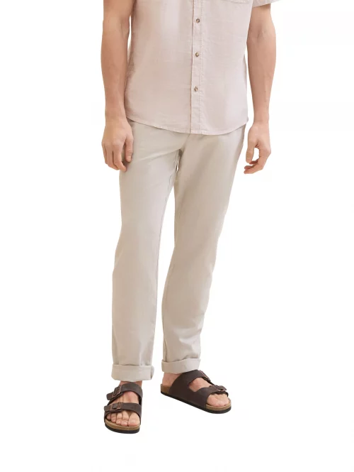 Pantalon Sport Lin Coton Elastique Beige Clair – Image 2