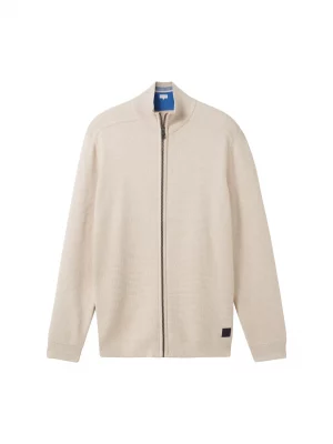 Gilet Manches Longues Effet Maille Beige Clair
