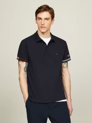 Polo Manches Courtes Bracelet Tricolore Bleu Fonce