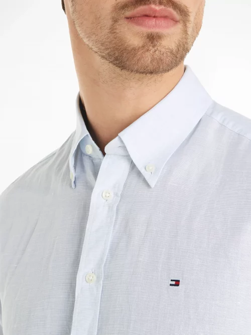 Chemise Manches Longues Sport Coton Lin Oppo Bleu Clair – Image 3