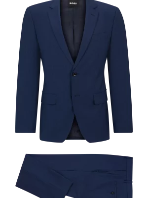 Costume 2 Pieces Fil A Fil Bleu Fonce