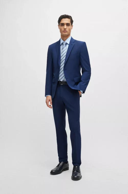Costume 2 Pieces Fil A Fil Bleu Fonce – Image 2