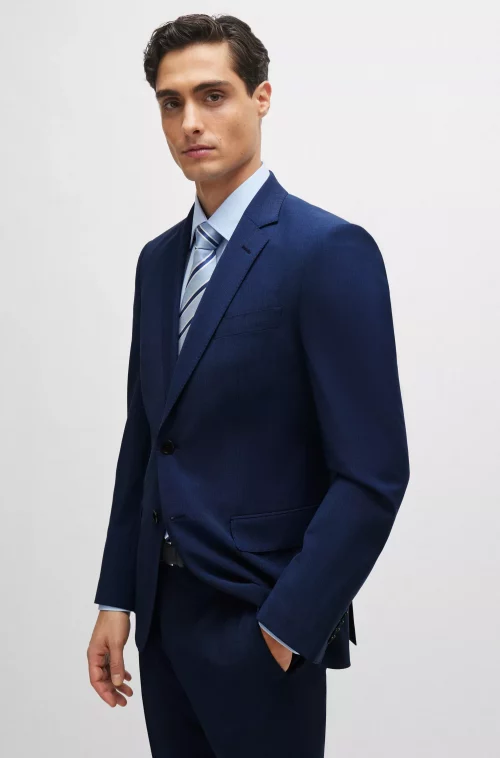 Costume 2 Pieces Fil A Fil Bleu Fonce – Image 3