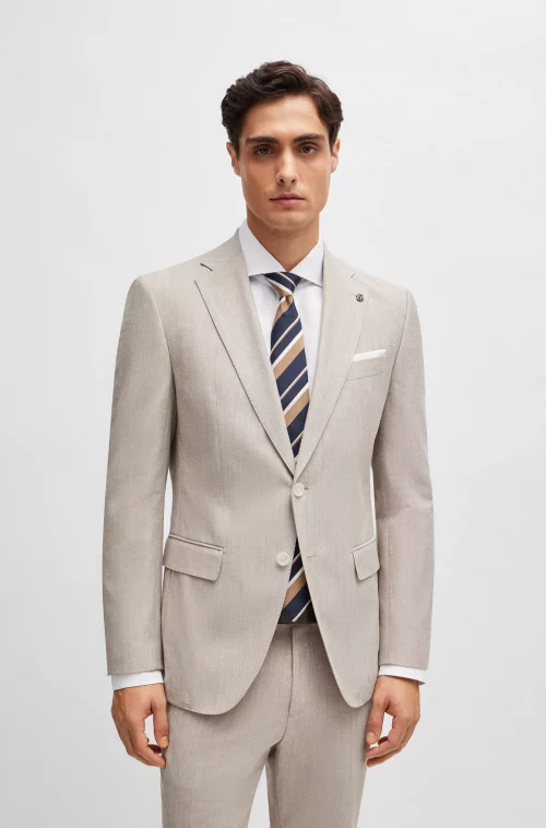 Veste Ville Coton Laine Beige Moyen