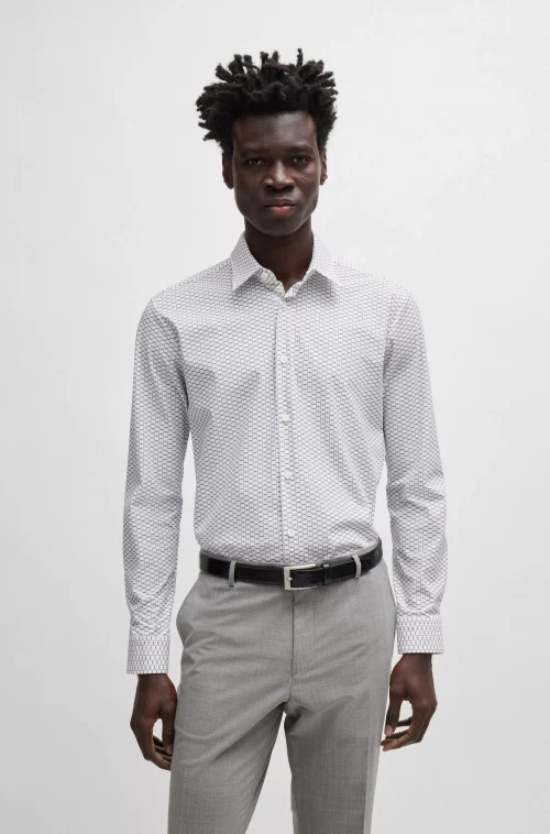 Chemise Manches Longues Ville Anneaux Kaki Clair