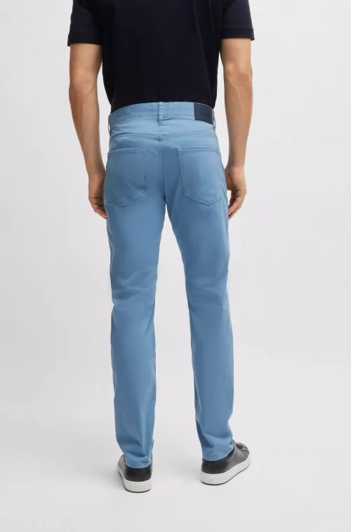 Jean Sport Satin Uni Bleu Moyen – Image 2