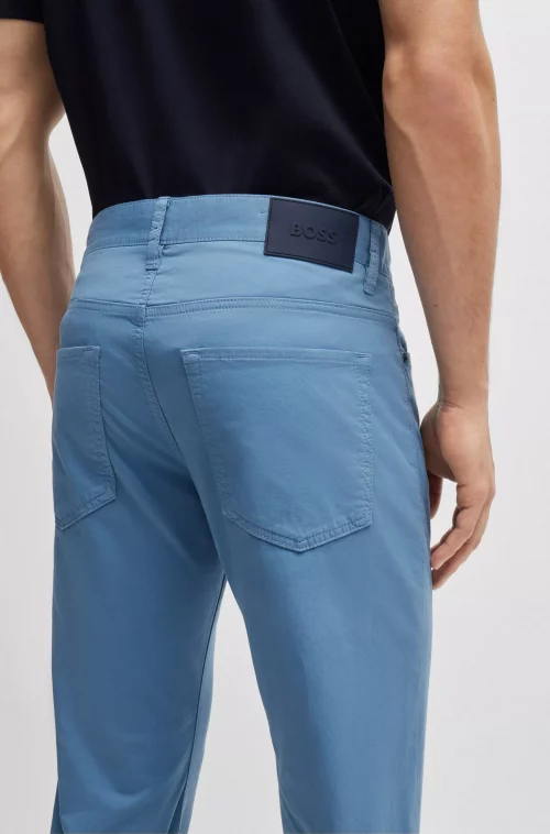 Jean Sport Satin Uni Bleu Moyen – Image 4