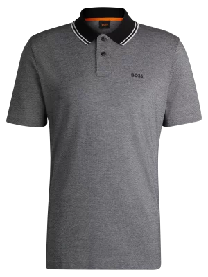 Polo Manches Courtes Bicolore Col Contraste Noir Moyen