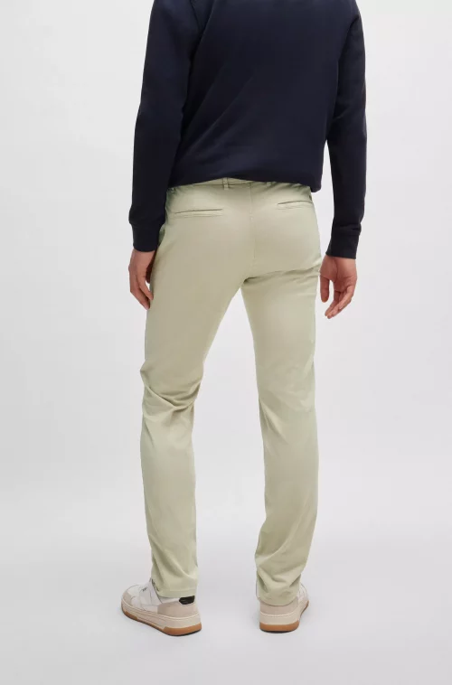 Pantalon Sport Chino Satin Uni Beige Clair – Image 2