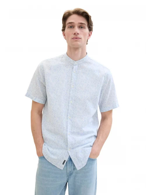 Chemise Manches Courtes Sport Mao Feuillage Bleu Clair – Image 2