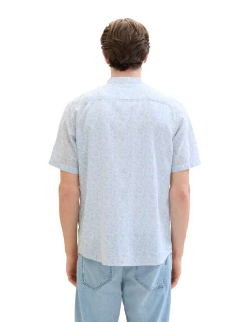 Chemise Manches Courtes Sport Mao Feuillage Bleu Clair – Image 3