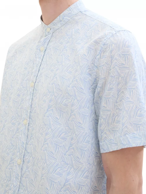 Chemise Manches Courtes Sport Mao Feuillage Bleu Clair – Image 4